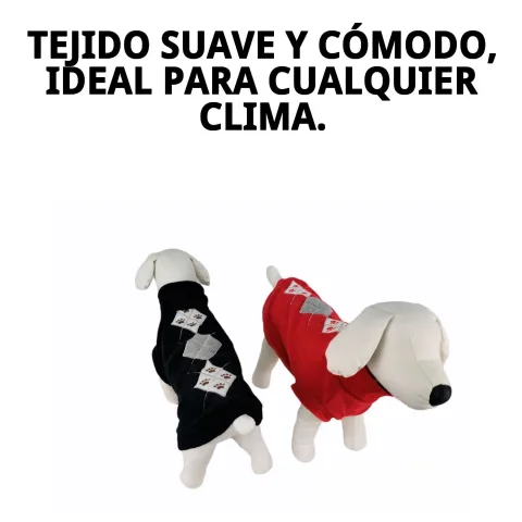 Jersey para perro con patrón rombos en color neutro
