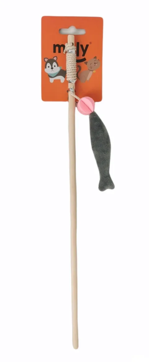 Détail du poissonnet du jouet canne interactive pour chats