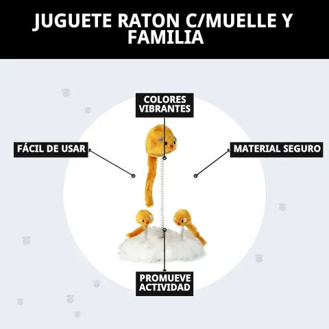 Vue générale du jouet souris avec ressort pour chats