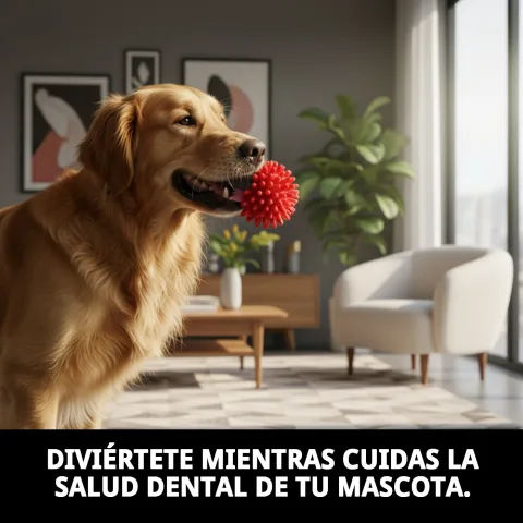 Perro mordiendo juguete vinilo erizo dental para higiene bucal