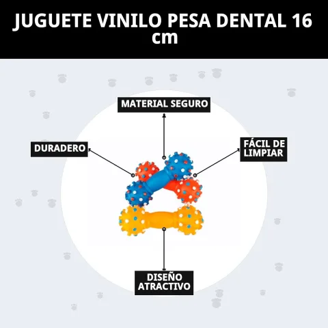 Empaque y presentación del juguete vinilo pesa dental 16 cm