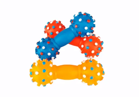 Juguete vinilo pesa dental 16 cm para perros vista frontal