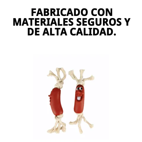 Juguete resistente para perros en forma de salchicha color naranja
