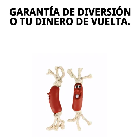Detalle del tamaño de 19 cm del juguete para perros