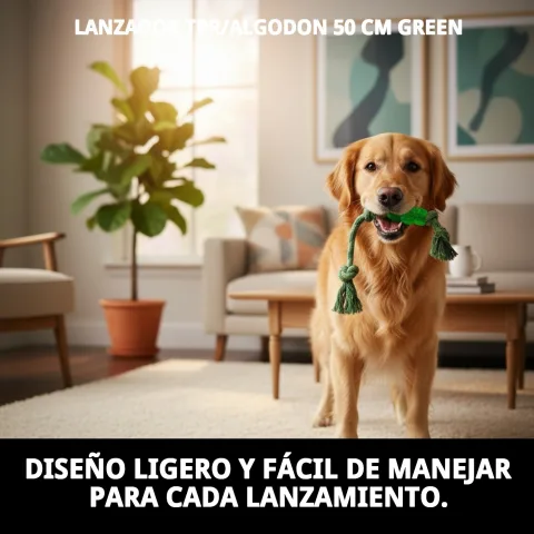 Lanceur pour chiens vert 50 cm sur pelouse