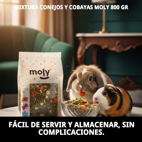 Cobaya disfrutando de la alimentación Moly 800 gr