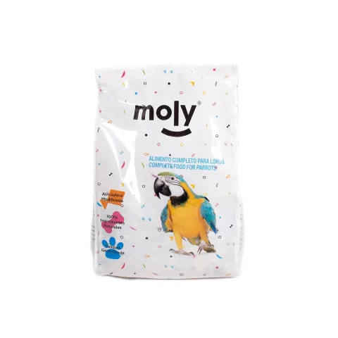 Detalle semillas mixtura para loros y cotorras Moly