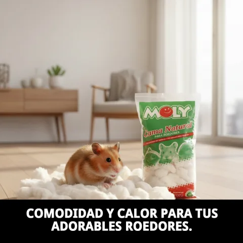 Roedor descansando sobre cama absorbente Moly