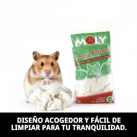 Cama para roedores Moly manteniendo ambiente seco