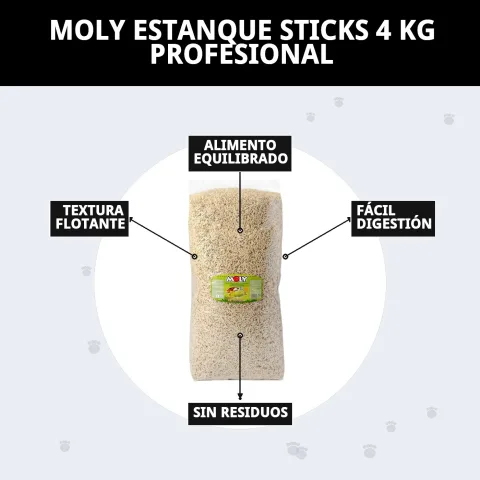 Aliment professionnel MOLY Estanque Sticks en milieu naturel