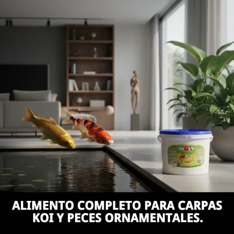 Texture et forme des sticks pour poissons d'étang MOLY