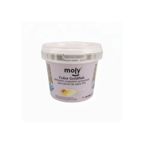 Aliment pour poissons rouges MOLY Goldfish Color avec décor aquatique