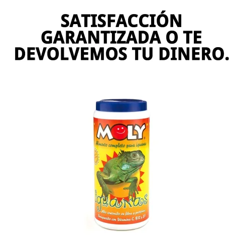 Envase de MOLY IGUANAS con información nutricional visible