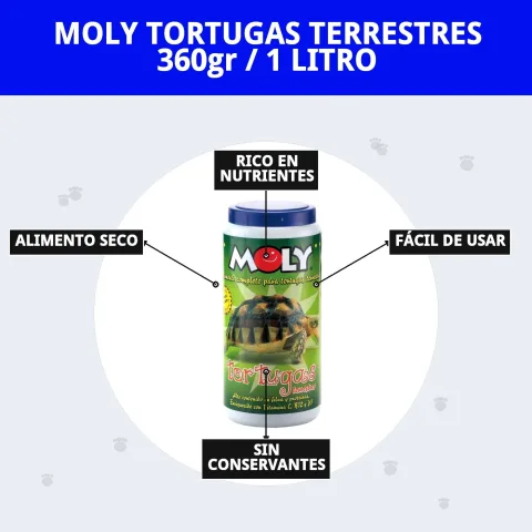 Vitaminas esenciales en alimento para tortugas MOLY