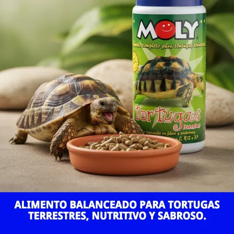 Alimento seco para tortugas terrestres MOLY en bote