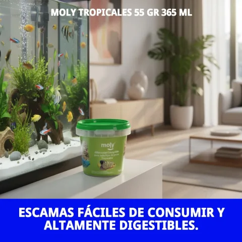 Flacon MOLY TROPICALES vue latérale avec étiquette visible