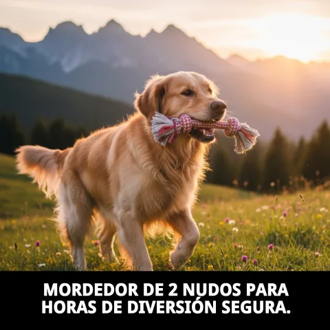 Mordedor en coton naturel pour chiens à morsure puissante