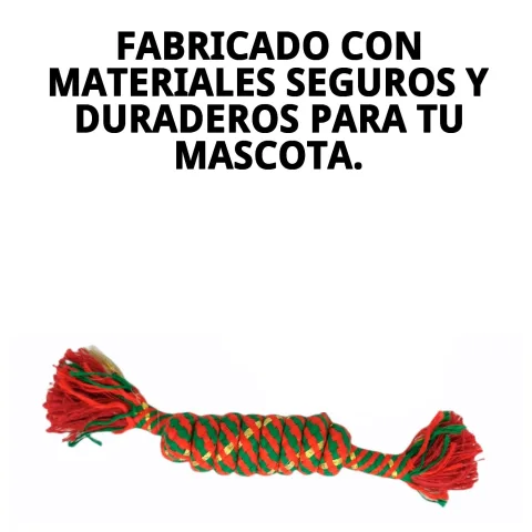 Vista lateral del mordedor 2 Nudos Chia de 15 cm para perros