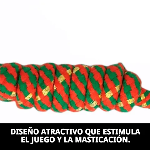 Material de cuerda resistente y natural en mordedor para perros