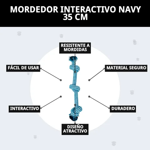Empaque y presentación del mordedor interactivo Navy 35 cm