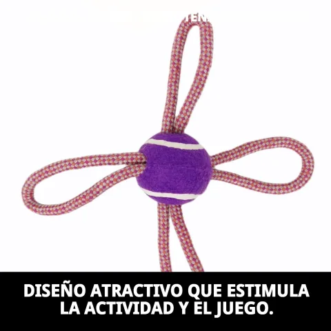 Couleurs vives du jouet mordeur lasso balle tennis pour stimuler le chien