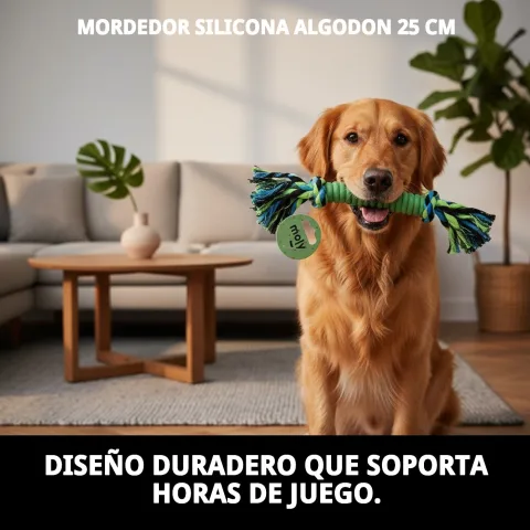Vue latérale du jouet pour chiens fabriqué avec matériaux sûrs