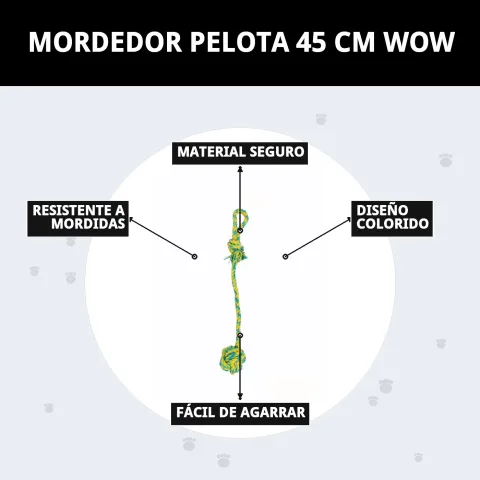 Emballage du Mordeur Balle WOW 45 cm Moly chez La Tribu Animale