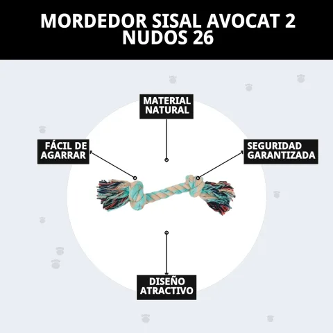Empaque y presentación del mordedor Sisal Avocat 2 Nudos
