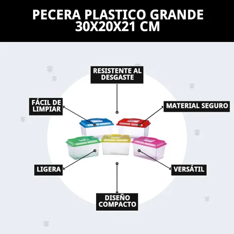 Detalle del material plástico resistente de la pecera