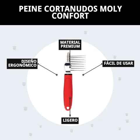 Uso del peine en zonas delicadas como axilas y orejas de mascotas