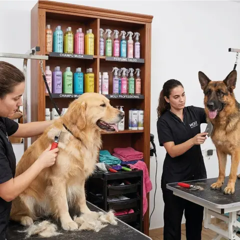 Peine cortanudos Moly Confort para perros y gatos con pelajes medios