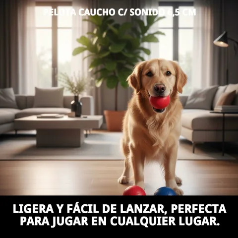 Pelota con sonido para aliviar dentición en cachorros