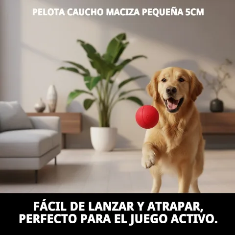 Pelota de caucho maciza en mano para mostrar tamaño y forma