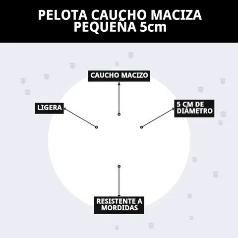 Pelota de caucho maciza junto a otros juguetes para perros en Mar Mascotas