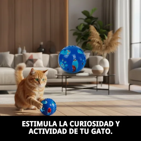 Gato jugando con pelota interactiva 9,5 cm