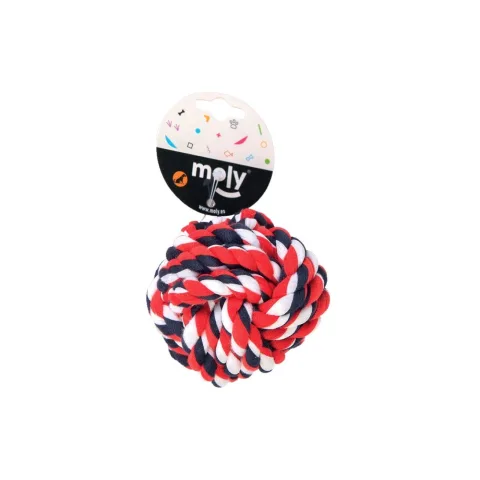 Perro mordiendo pelota de algodón para juego