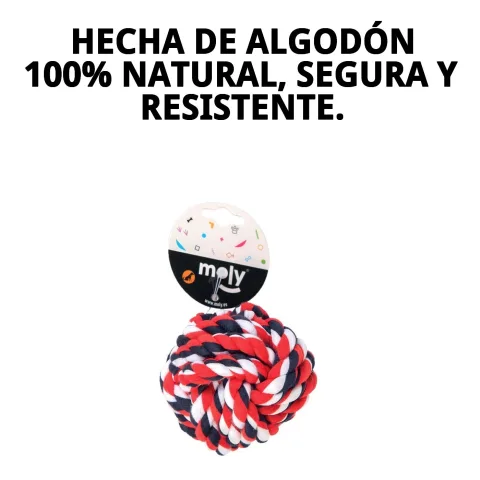 Pelota mordedor algodón para perros tamaño 10 cm