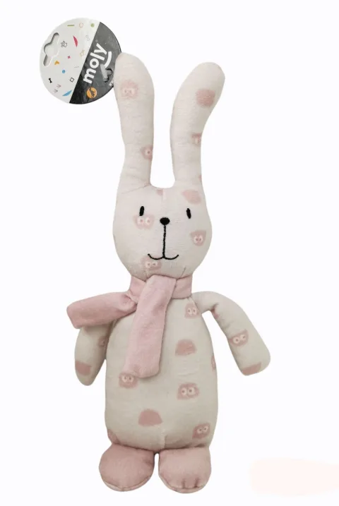 Détail du peluche lapin avec texture douce pour chiens