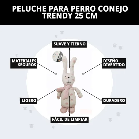 Peluche lapin Trendy pour chiens disponible chez La Tribu Animale
