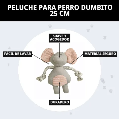 Peluche Dumbito pour chiens en contexte de jeu
