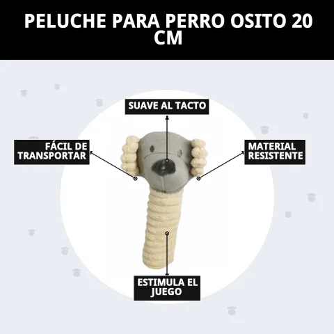 Peluche osito Moly résistant à la mastication légère pour chiens