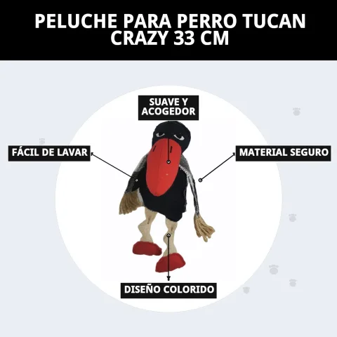 Emballage et présentation du peluche Toucan Crazy en boutique La Tribu Animale