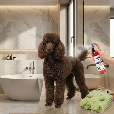 Frasco de perfume Aroma Vainilla para perros sobre fondo blanco