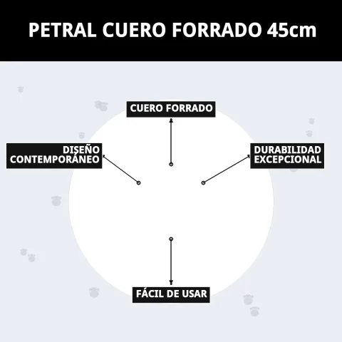 Empaque y presentación del petral de cuero forrado Mar Mascotas