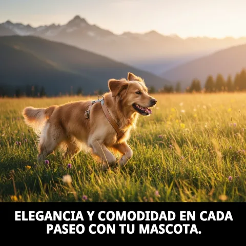 Petral colocado en perro de tamaño mediano