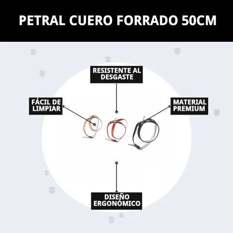 Embalaje y presentación del petral cuero forrado
