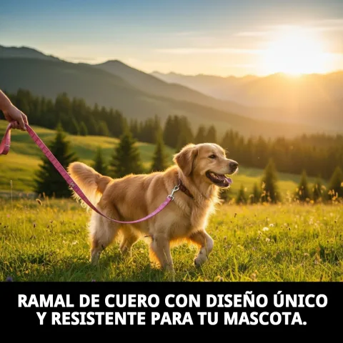 Acabado de hueso en ramal de cuero para mascotas
