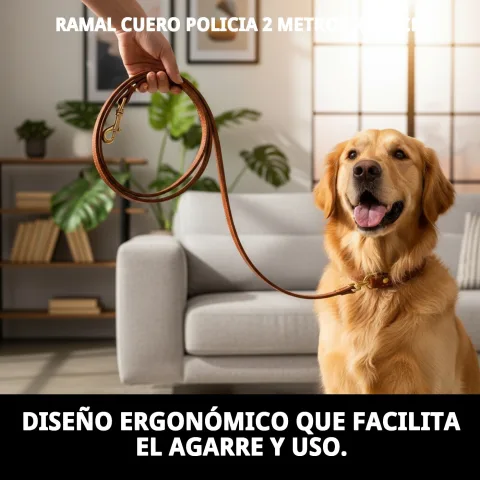 uso del ramal cuero policía en paseo canino