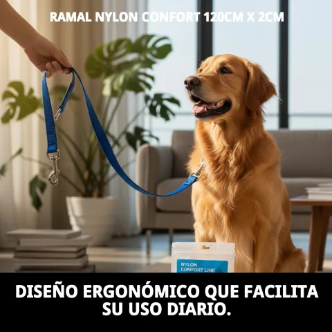 Vista lateral del ramal nylon confort con mango acolchado