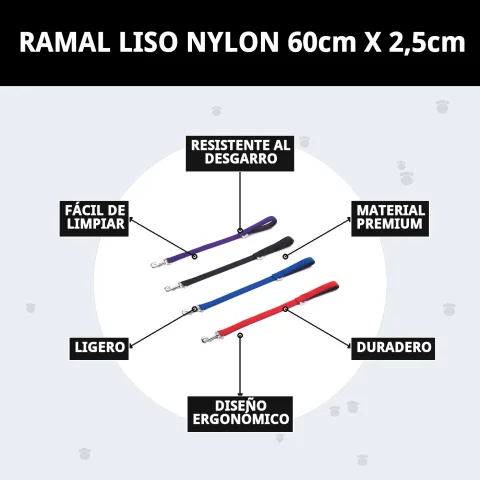 Ramal liso de nylon en uso durante paseo canino